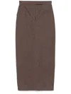 Max Mara Cotton With Denim Effect Long Skirt In Brown