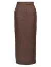 Max Mara Women's Pianosa - Denim-effect Cotton Skirt In Brown
