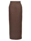 Max Mara Women's Pianosa - Denim-effect Cotton Skirt In Brown