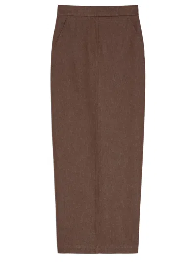 Max Mara Pianosa Skirt In Brown