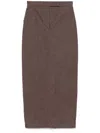 Max Mara Cotton With Denim Effect Long Skirt In Brown