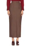 Max Mara Cotton With Denim Effect Long Skirt In Brown