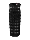 Max Mara Embroidered Cady Boxy Dress In Black  