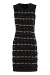 Max Mara Embroidered Cady Boxy Dress In Black