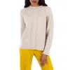 Max Mara Pico Cable-knit Cashmere Sweater In Brown