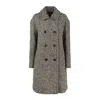 Max Mara Pied De Poule Patterned Wool And Alpaca Trench Coat In Gray