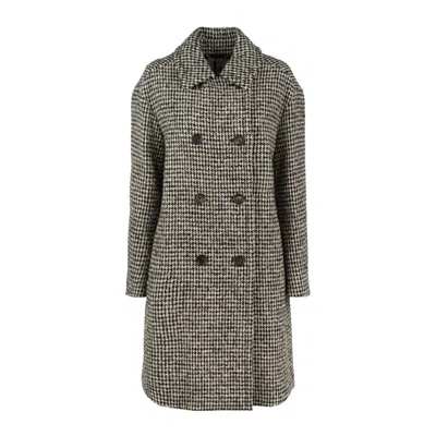 Max Mara Pied De Poule Patterned Wool And Alpaca Trench Coat In Multi