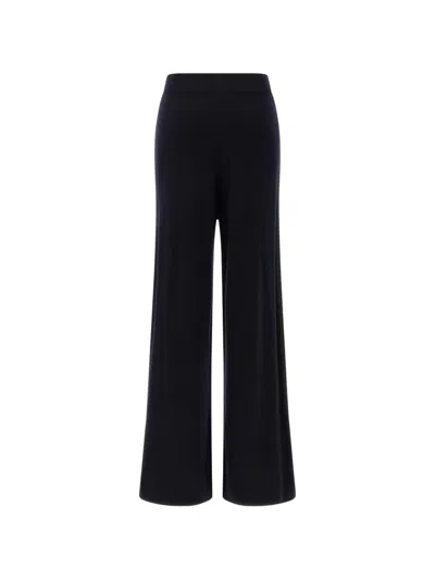 Max Mara Piega Ribbed-knit Trousers In Black
