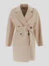 Max Mara Pila Double-breasted Wool-blend Peacoat In No-color