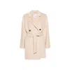 Max Mara Oversized Wool And Cashmere Coat With Lapel Collar And Kimono Sleeves In Neutral