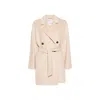 Max Mara Oversized Wool And Cashmere Coat With Lapel Collar And Kimono Sleeves In Neutral