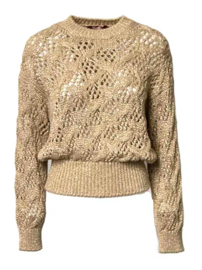 MAX MARA SUÉTER CUELLO REDONDO - DORADO