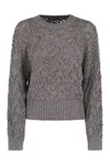 Max Mara Studio Pilade Lurex Knit Sweater In Green