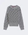 Max Mara Diamond-patterned Cordonnet Sweater In Gray