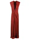 Max Mara Bridal Pilard Gathered Maxi Gown In Red
