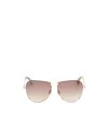 Max Mara Miller-2 Metal Aviator Sunglasses In Brown