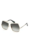 Max Mara Pilot Sunglasses, 58mm In Gold/green Gradient