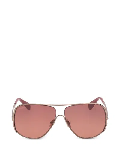 Max Mara Pilot-frame Sunglasses In Gold