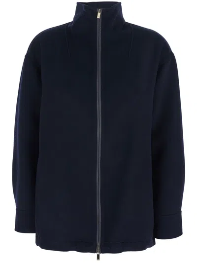 Max Mara Zip Jacket In Blue