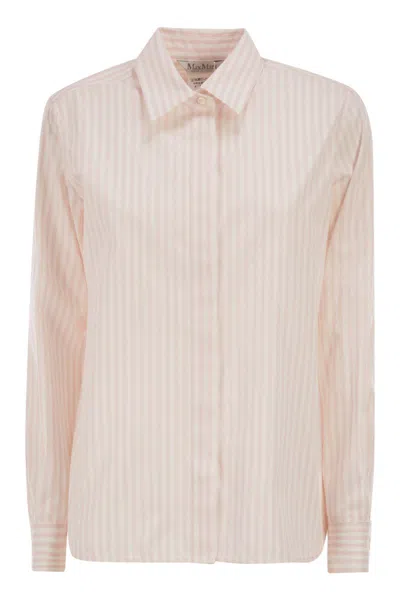 Max Mara Pink Accenni Striped Cotton Shirt