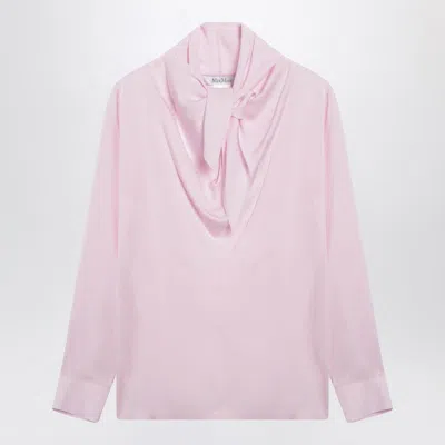 MAX MARA PINK BLOUSE IN SILK CHARMEUSE