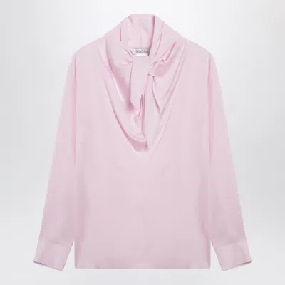 Max Mara Pink Blouse In Silk Charmeuse