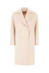 Max Mara Pink Cashmere And Wool Coat In Nude