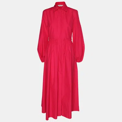 Pre-owned Max Mara Pink Cotton Blend Maxi Dress M