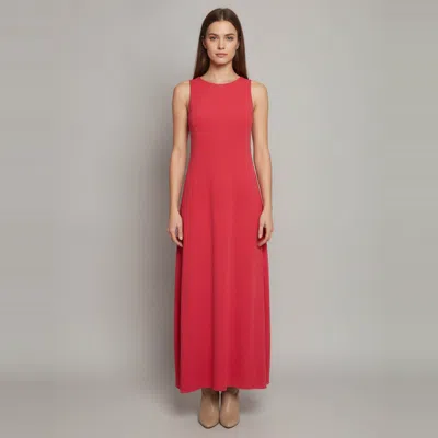 Pre-owned Max Mara Pink Crepe Sleeveless Bateau Neck Maxi Dress S