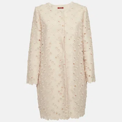 Max Mara Pink Embroidered Cotton Coat