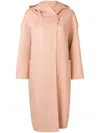 Max Mara Pink Hooded Coat With A Shawl Collar In Pink