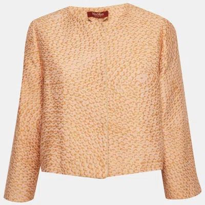 Max Mara Pink Jacquard Jacket In Brown