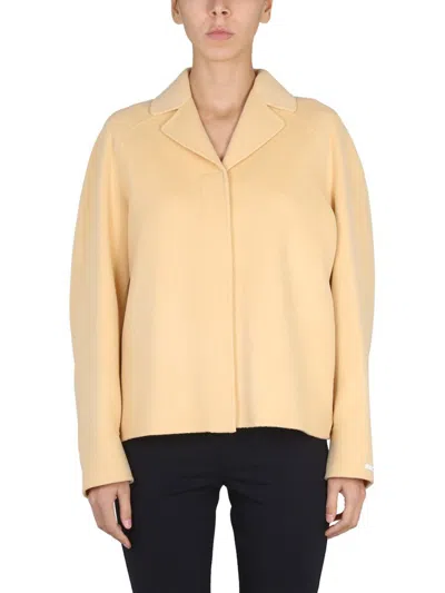 Max Mara Women's Pink Short Coat In White