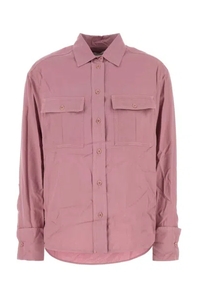 MAX MARA PINK SILK AFFETTO SHIRT