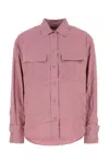 Max Mara Silk Shirt With Buttoned Cuffs In Rosa