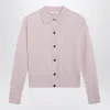 Max Mara Medeola Collared Cropped Knit Cardigan In Pink