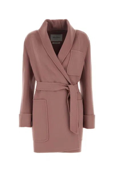 MAX MARA PINK WOOL BLEND UGHETTA COAT