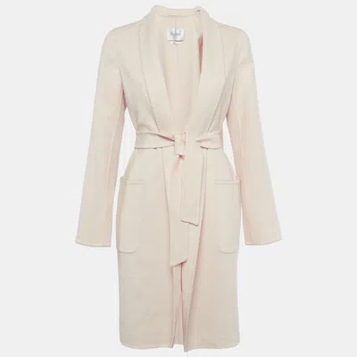 Pre-owned Max Mara Pink Wool Felt Belted Coat M