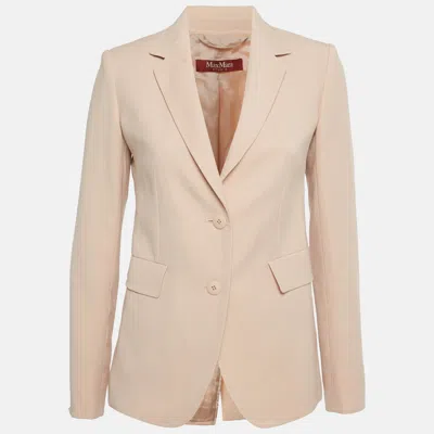 Pre-owned Max Mara Pink Wool Regular Fit Blazer S