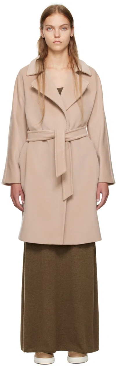 Max Mara Pink Wrap Coat In 020 Pink