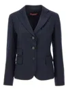 Max Mara Pinstripe Button Blazer In Blue