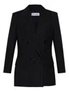 Max Mara Double-breasted Wool Jacket With Pinstripe Design