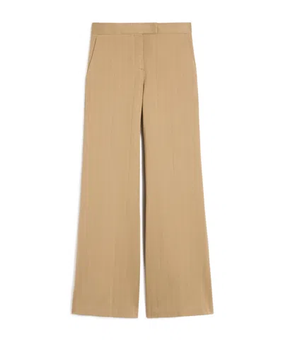 Max Mara Pinstripe Jacquard Jersey Trousers In Brown