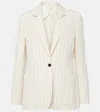 Max Mara Single-breasted Pinstriped Blazer In White