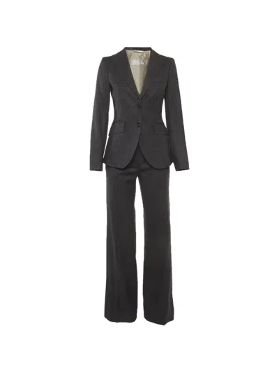 Pre-owned Max Mara Pinstripe Single-breasted Suit In Gray