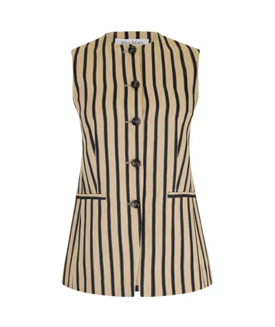 Max Mara Pinstripe Suit Vest In Brown