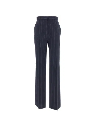 Max Mara Pinstripe Tailored Trousers In Blue