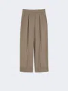 Max Mara Pinstripe Wool Trousers In Brown
