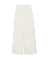 Max Mara Wide-leg High Waist Trousers With Vertical Stripes In White