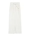 Max Mara Pinstriped Casual Pants In White